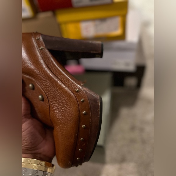 UGG Brown Ankle Boots with Stud Details - Picture 6 of 8